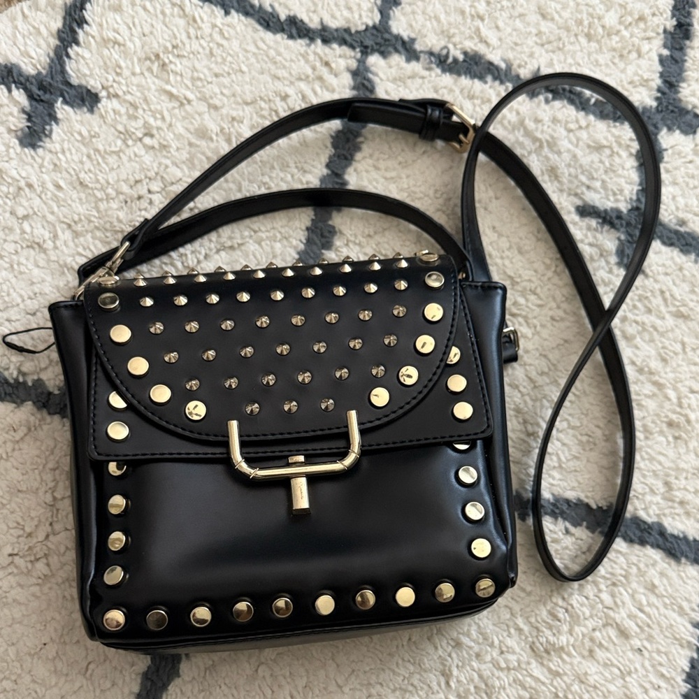Black Studded Leather ZARA Handbag
